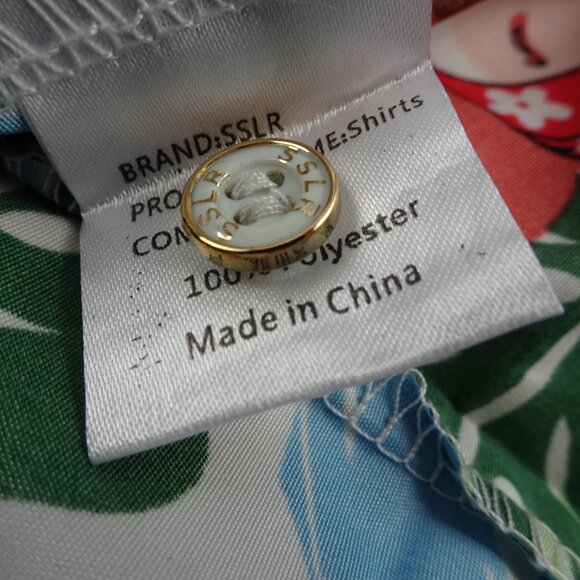 SSLR Men's Collection Christmas Hawaiian Button Up Shirt Size M - Picture 5 of 7